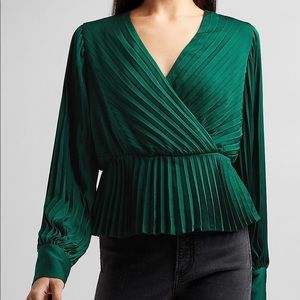 EXPRESS • pleated wrap front top